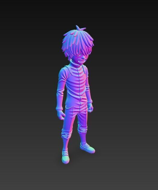 Furious Glare Dynamic Anime Character 3D Print Model 3D model_6