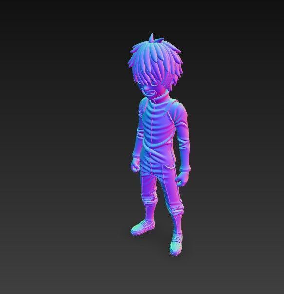 Furious Glare Dynamic Anime Character 3D Print Model 3D model_5