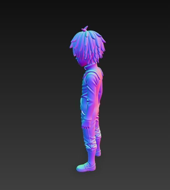 Furious Glare Dynamic Anime Character 3D Print Model 3D model_4