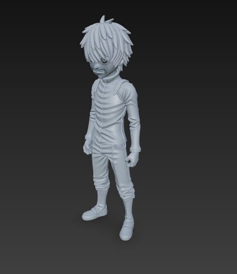 Furious Glare Dynamic Anime Character 3D Print Model 3D model_11