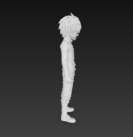 Furious Glare Dynamic Anime Character 3D Print Model 3D model_18