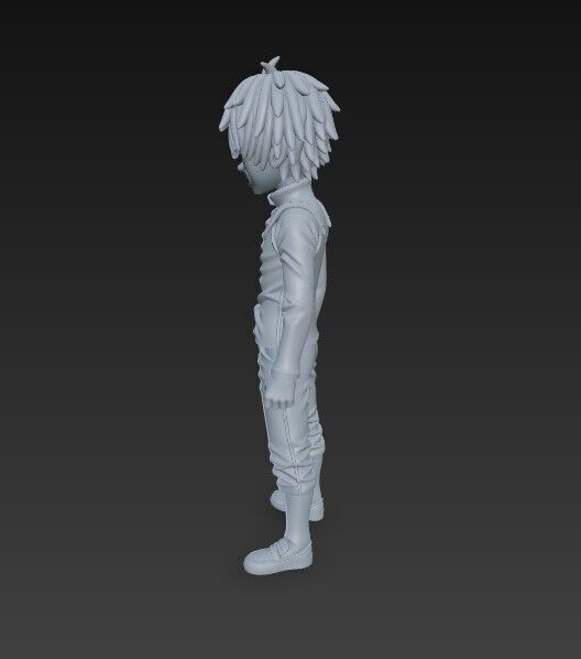 Furious Glare Dynamic Anime Character 3D Print Model 3D model_9