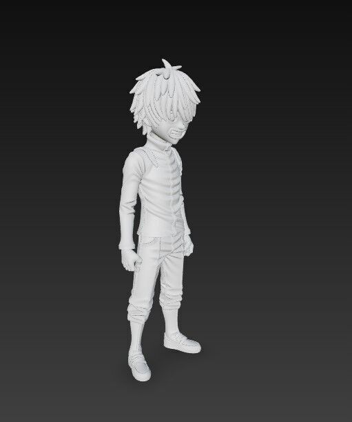 Furious Glare Dynamic Anime Character 3D Print Model 3D model_17