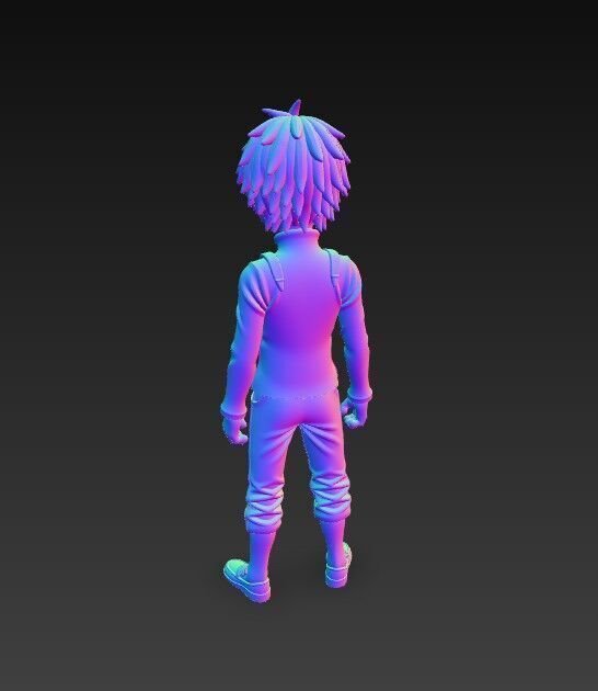 Furious Glare Dynamic Anime Character 3D Print Model 3D model_3