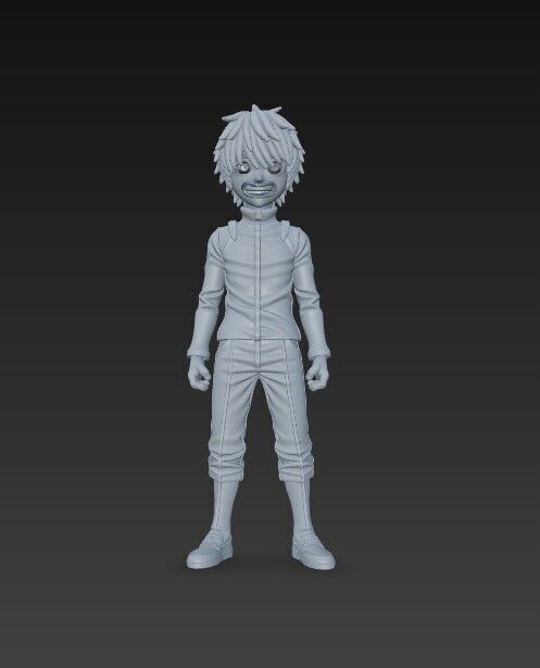 Furious Glare Dynamic Anime Character 3D Print Model 3D model_14
