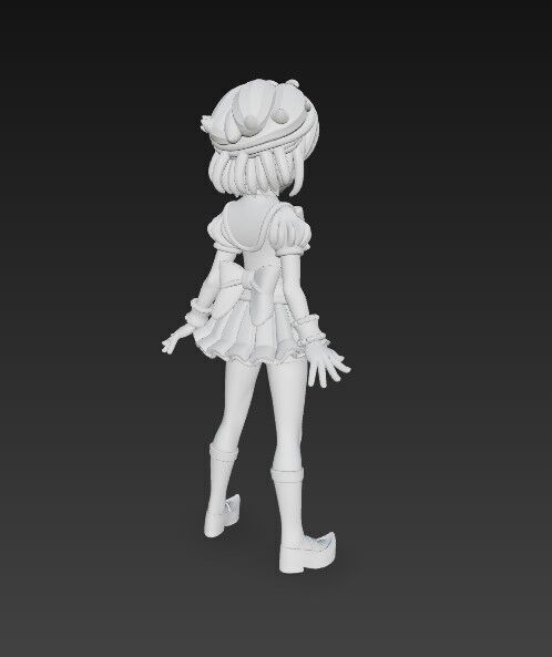 Cheerful Schoolgirl Cute Anime Character 3D Print Model 3D model_19