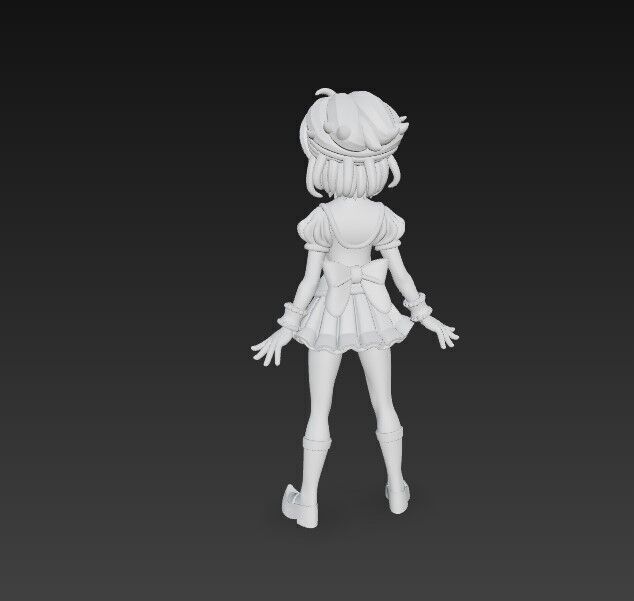 Cheerful Schoolgirl Cute Anime Character 3D Print Model 3D model_20