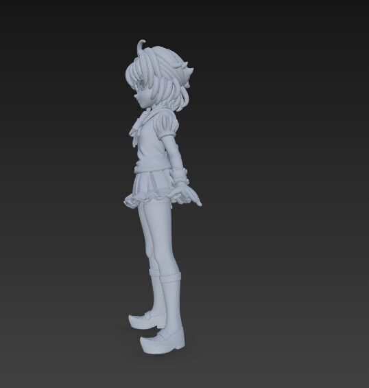 Cheerful Schoolgirl Cute Anime Character 3D Print Model 3D model_10