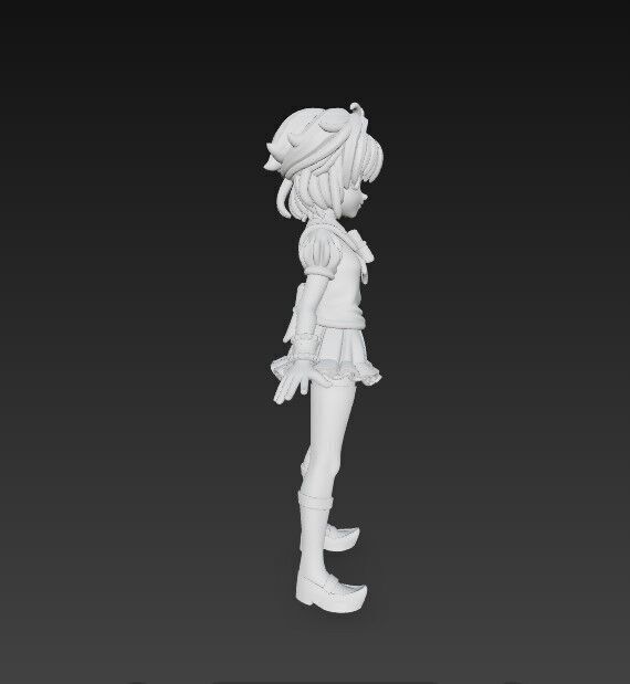 Cheerful Schoolgirl Cute Anime Character 3D Print Model 3D model_18