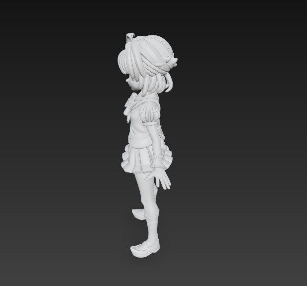 Cheerful Schoolgirl Cute Anime Character 3D Print Model 3D model_21