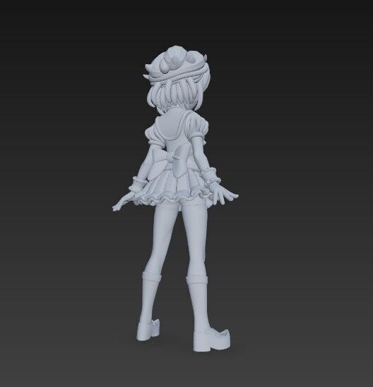 Cheerful Schoolgirl Cute Anime Character 3D Print Model 3D model_11