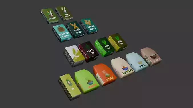 shop assets Low-poly 3D model
