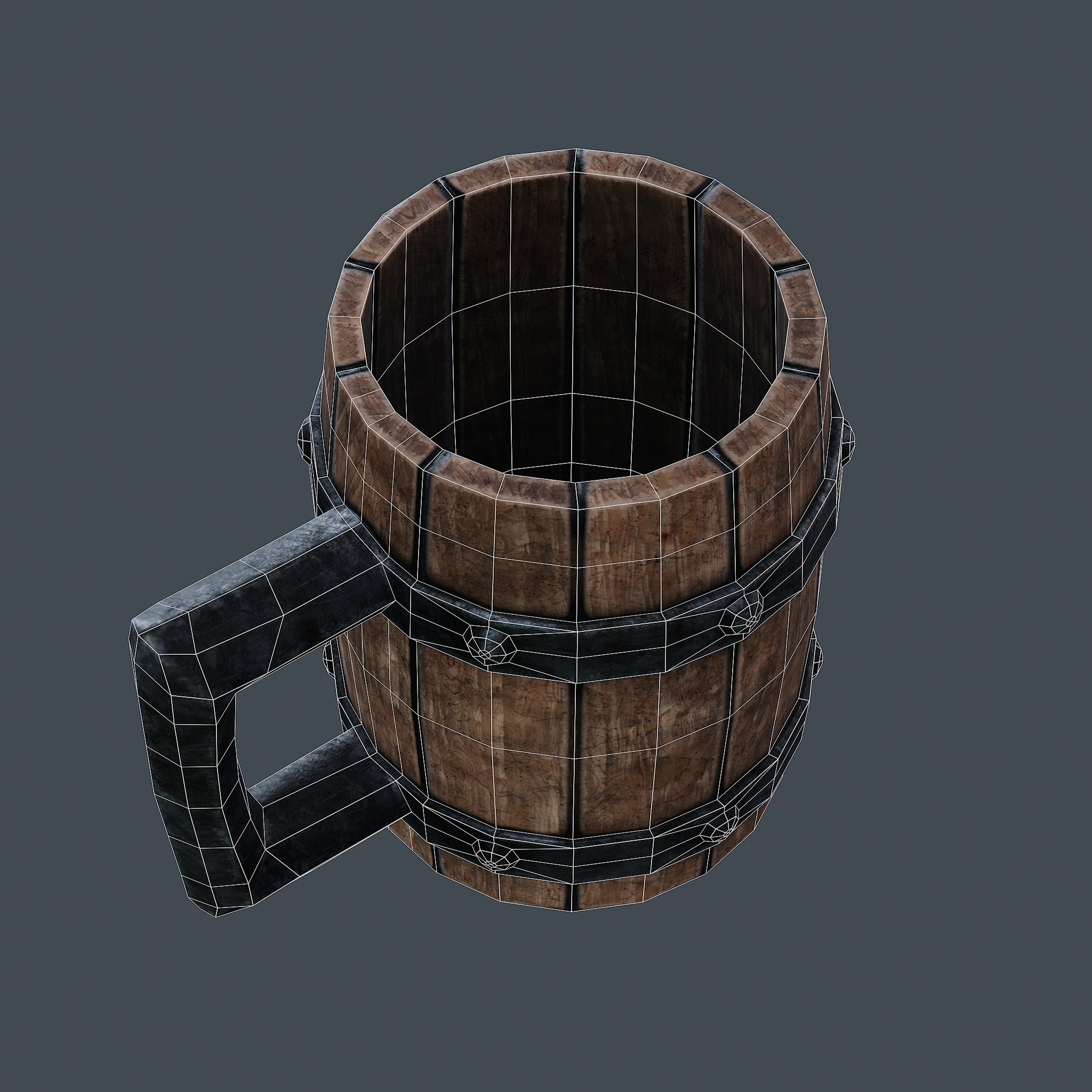 Medieval Mug - PBR Game Ready Low-poly 3D model_12