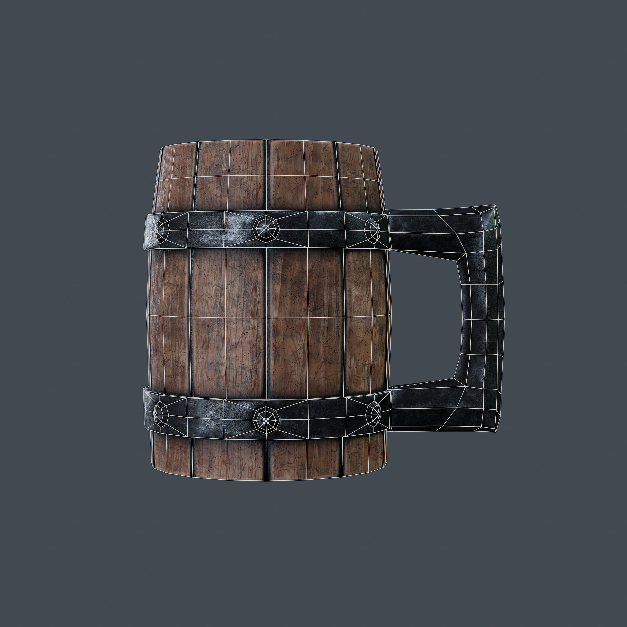 Medieval Mug - PBR Game Ready Low-poly 3D model_6