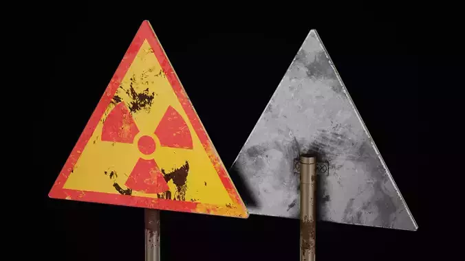 Radiation Sign Low-poly 3D model