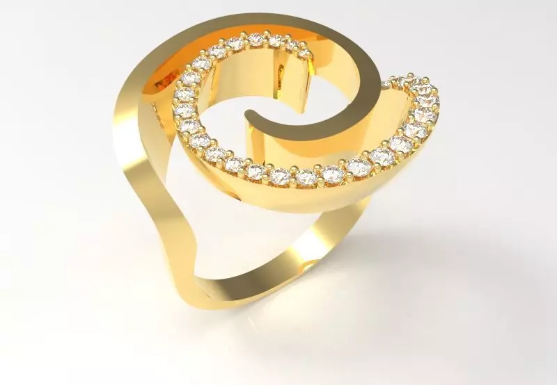 Spiral jewellry ring 3D print model
