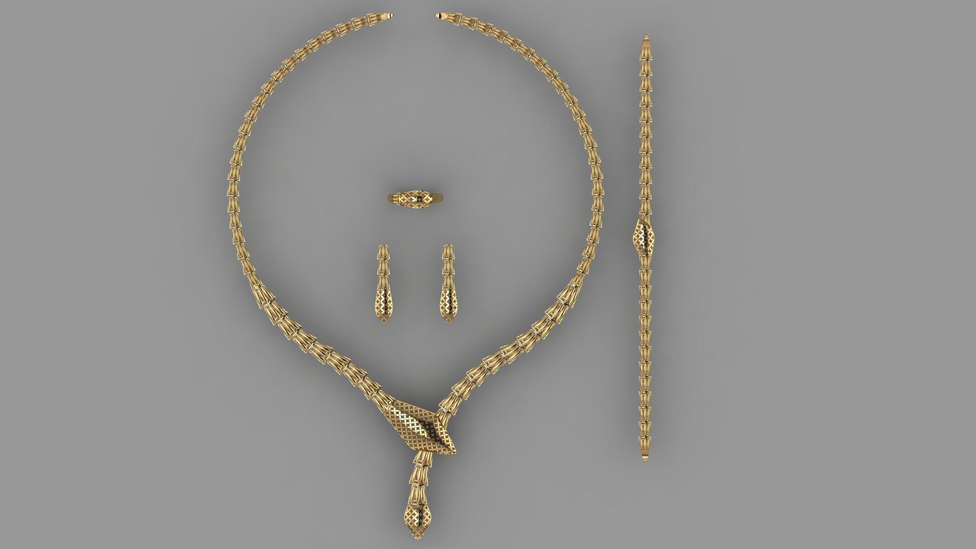 wedding set for gold 3D print model_1