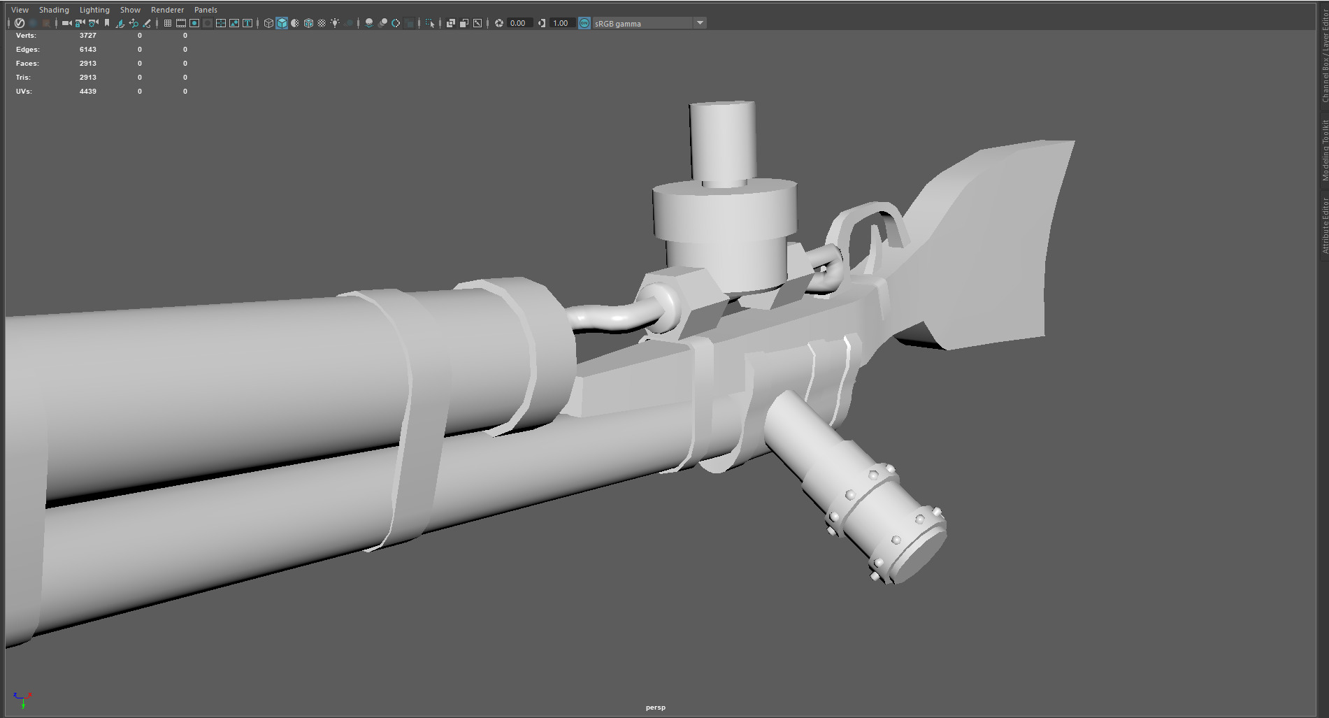 Low Poly Antique Gun  Stylized Vintage Firearm 3D Model Low-poly 3D model_6