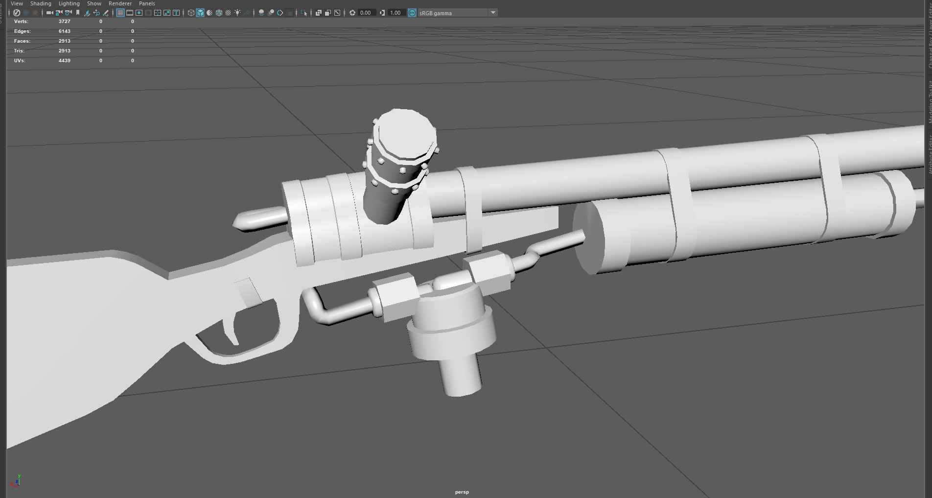 Low Poly Antique Gun  Stylized Vintage Firearm 3D Model Low-poly 3D model_5