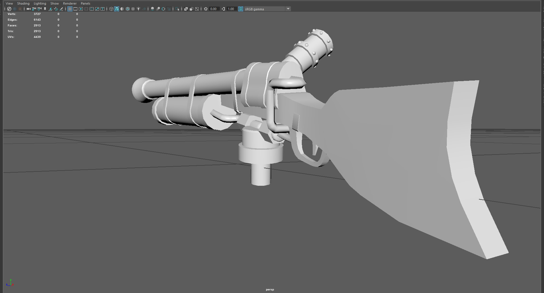 Low Poly Antique Gun  Stylized Vintage Firearm 3D Model Low-poly 3D model_1