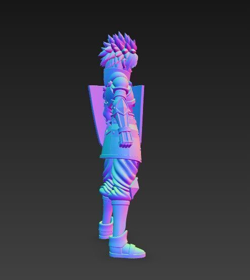 Brave Knight Armored Fantasy Warrior 3D Print Model 3D model_10