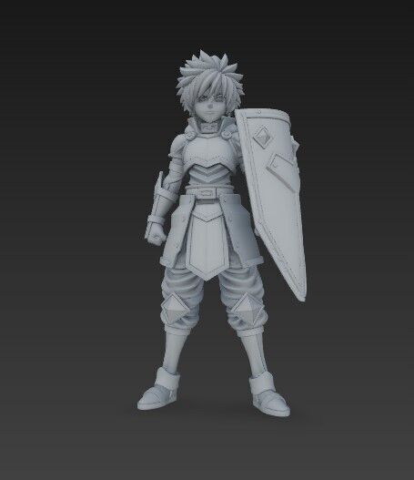 Brave Knight Armored Fantasy Warrior 3D Print Model 3D model_4