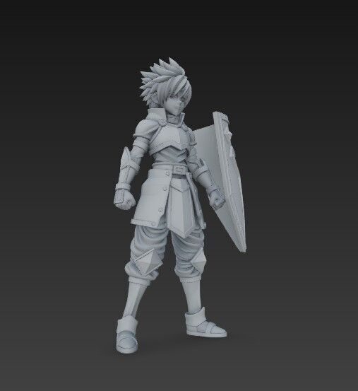 Brave Knight Armored Fantasy Warrior 3D Print Model 3D model_8