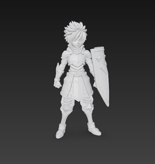 Brave Knight Armored Fantasy Warrior 3D Print Model 3D model_22