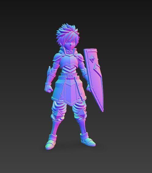 Brave Knight Armored Fantasy Warrior 3D Print Model 3D model_15