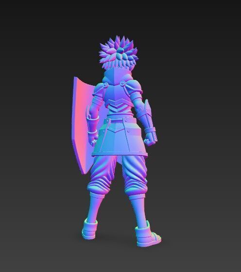 Brave Knight Armored Fantasy Warrior 3D Print Model 3D model_12