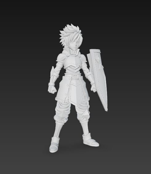 Brave Knight Armored Fantasy Warrior 3D Print Model 3D model_16