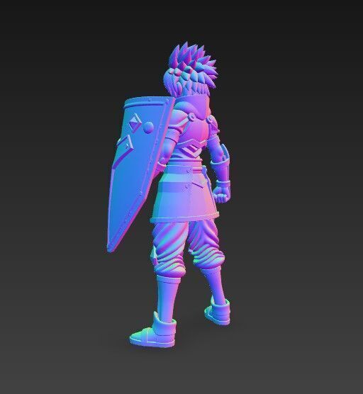 Brave Knight Armored Fantasy Warrior 3D Print Model 3D model_13