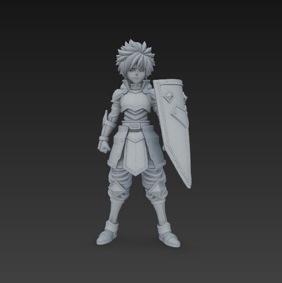 Brave Knight Armored Fantasy Warrior 3D Print Model 3D model_2