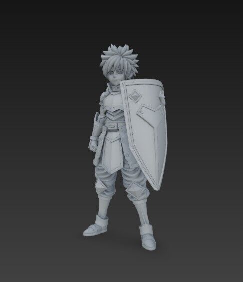 Brave Knight Armored Fantasy Warrior 3D Print Model 3D model_7