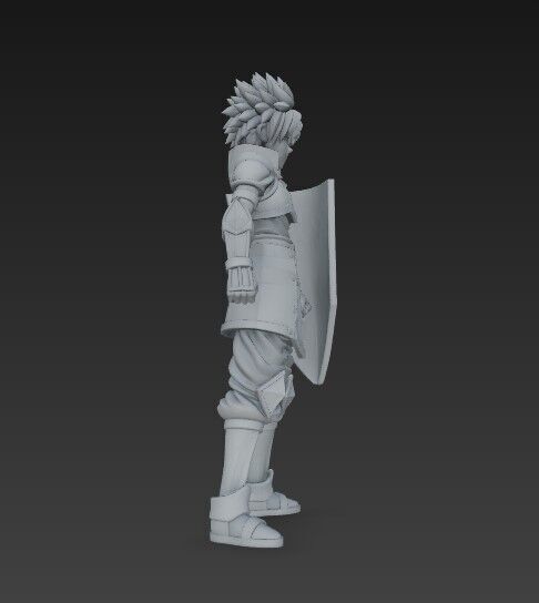 Brave Knight Armored Fantasy Warrior 3D Print Model 3D model_1