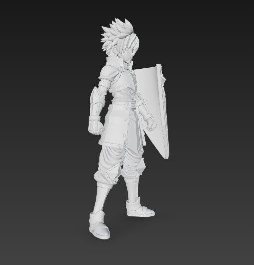 Brave Knight Armored Fantasy Warrior 3D Print Model 3D model_17