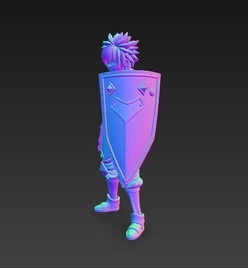 Brave Knight Armored Fantasy Warrior 3D Print Model 3D model_14