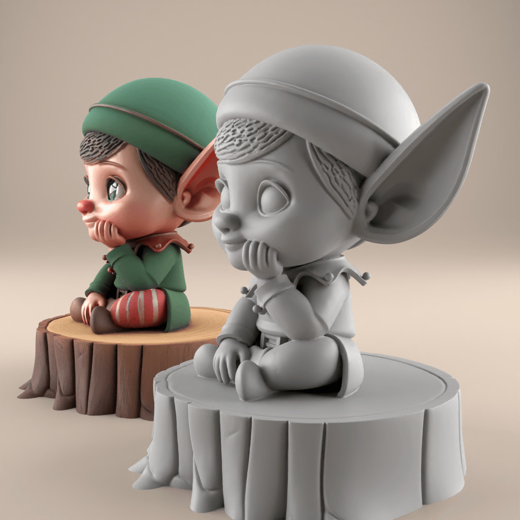 Cute Elf 3D STL File for Home and Desk Decor 3D print model_1
