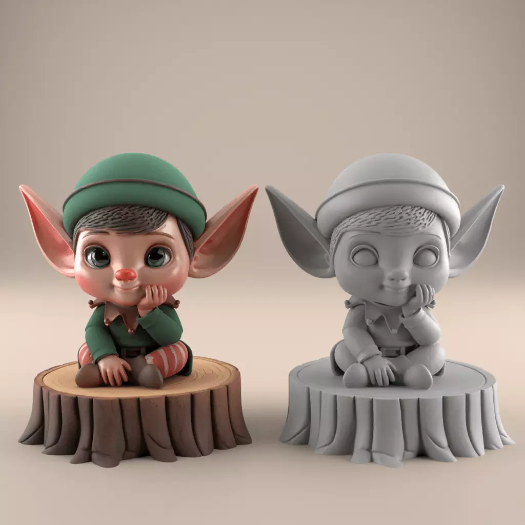 Cute Elf 3D STL File for Home and Desk Decor 3D print model_0
