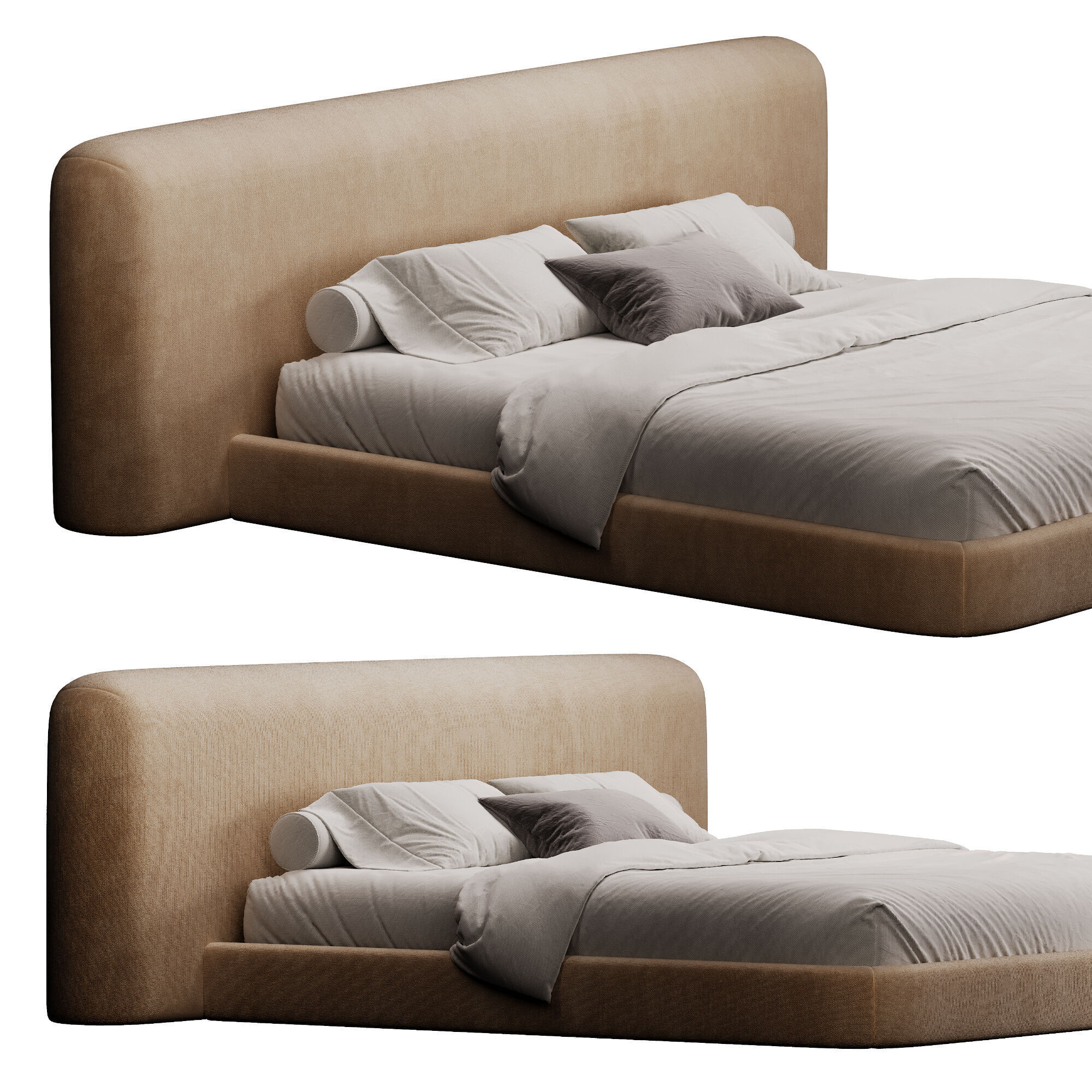 Alessio Bed Low-poly 3D model_2