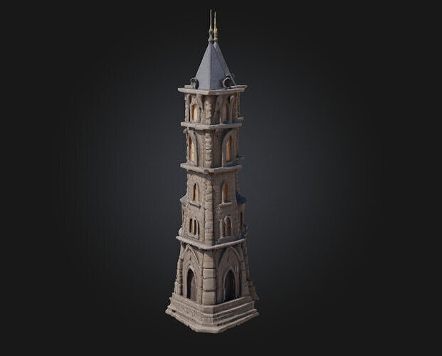 Twin Towers of Light  Beacons in a Mystical Realm 3D model 3