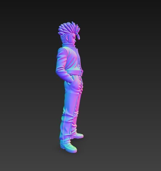 Cool Stance Stylish Anime Character 3D Print Model 3D model_10