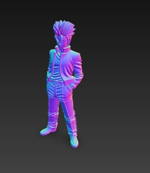 Cool Stance Stylish Anime Character 3D Print Model 3D model_14