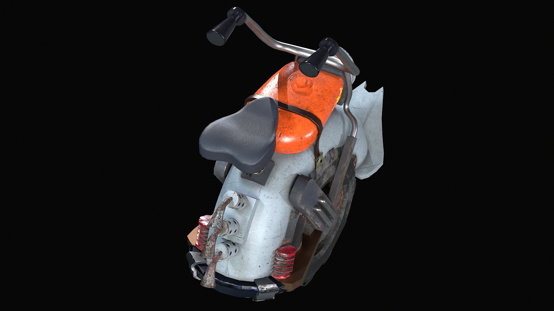 Motorized unicycle Low-poly 3D model_1