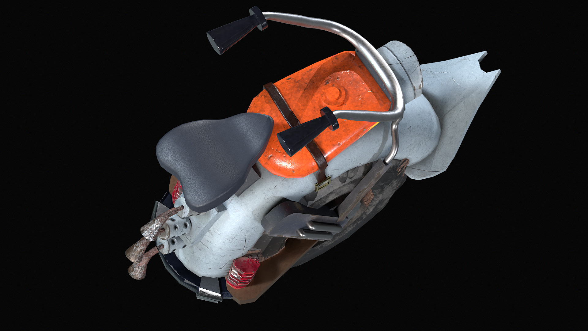 Motorized unicycle Low-poly 3D model_4