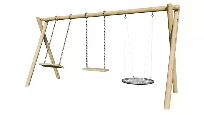 3D Playground Swings Set 