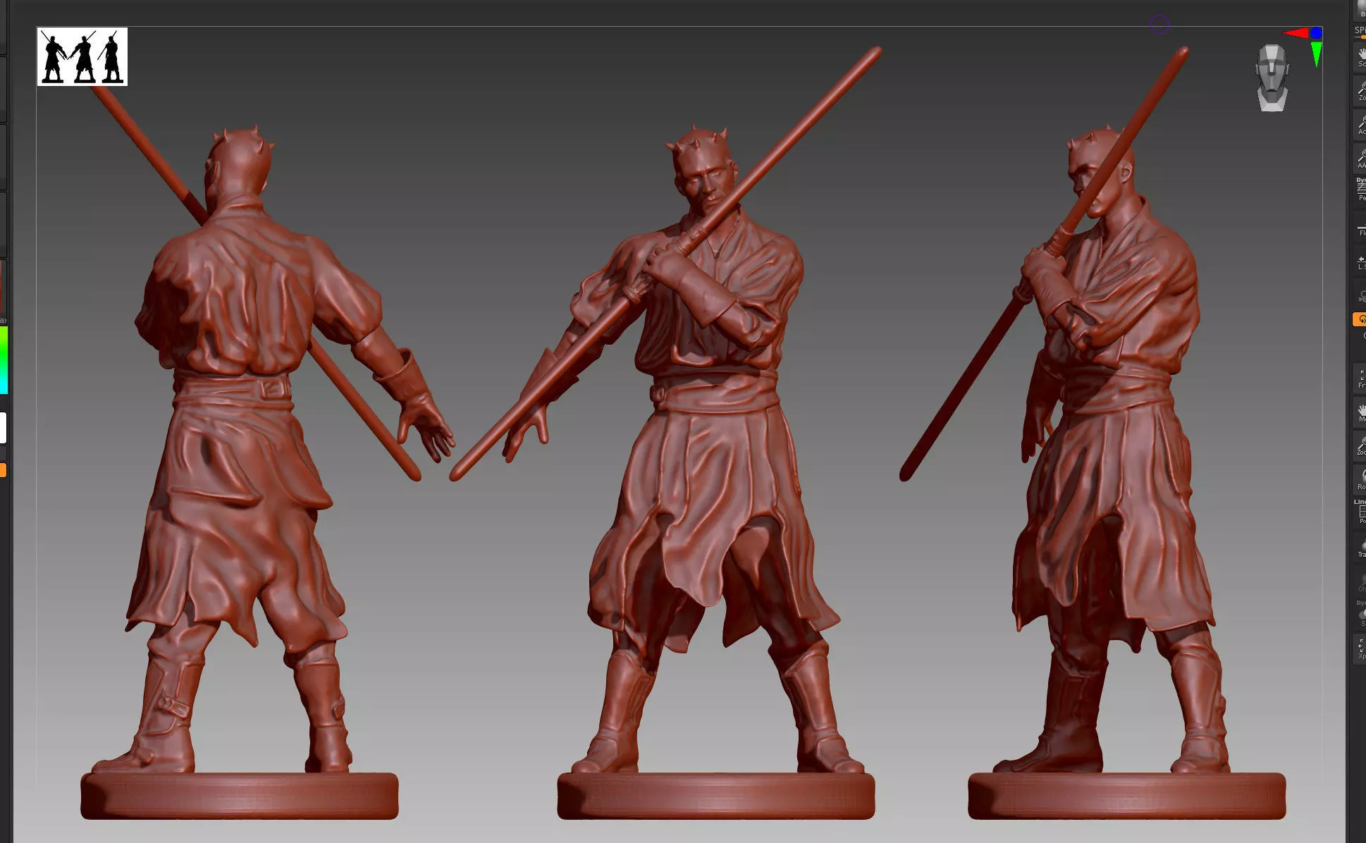 Star Wars Darth Maul STL and OBJ 3D print model