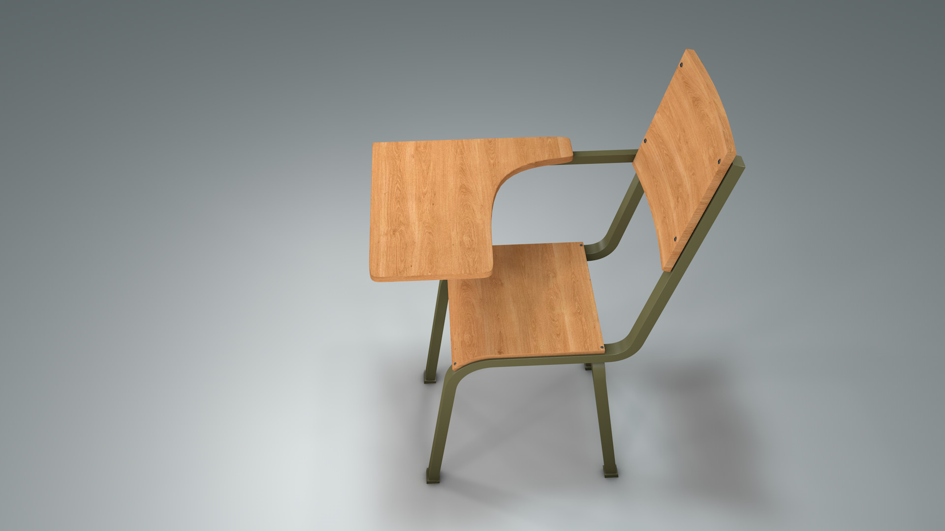 School Chair 3D model_2