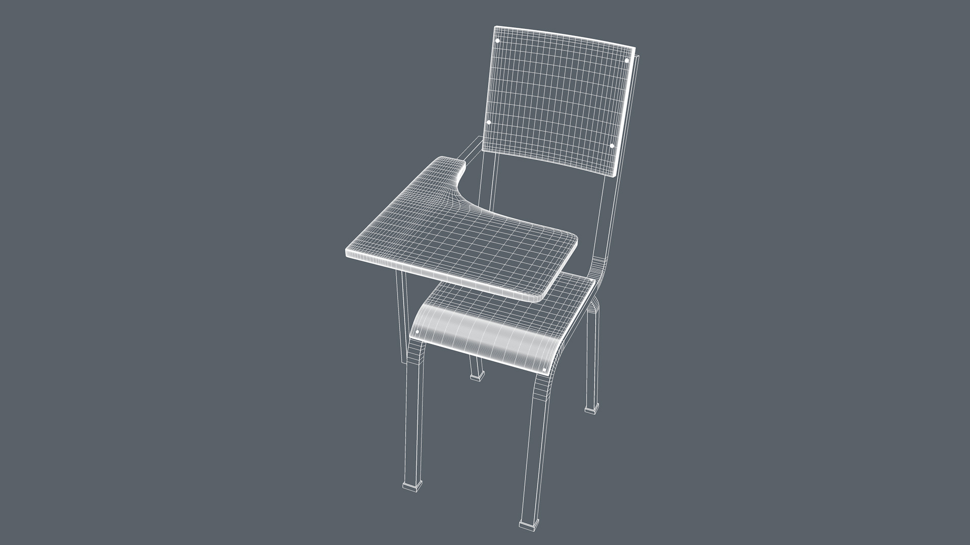 School Chair 3D model_9