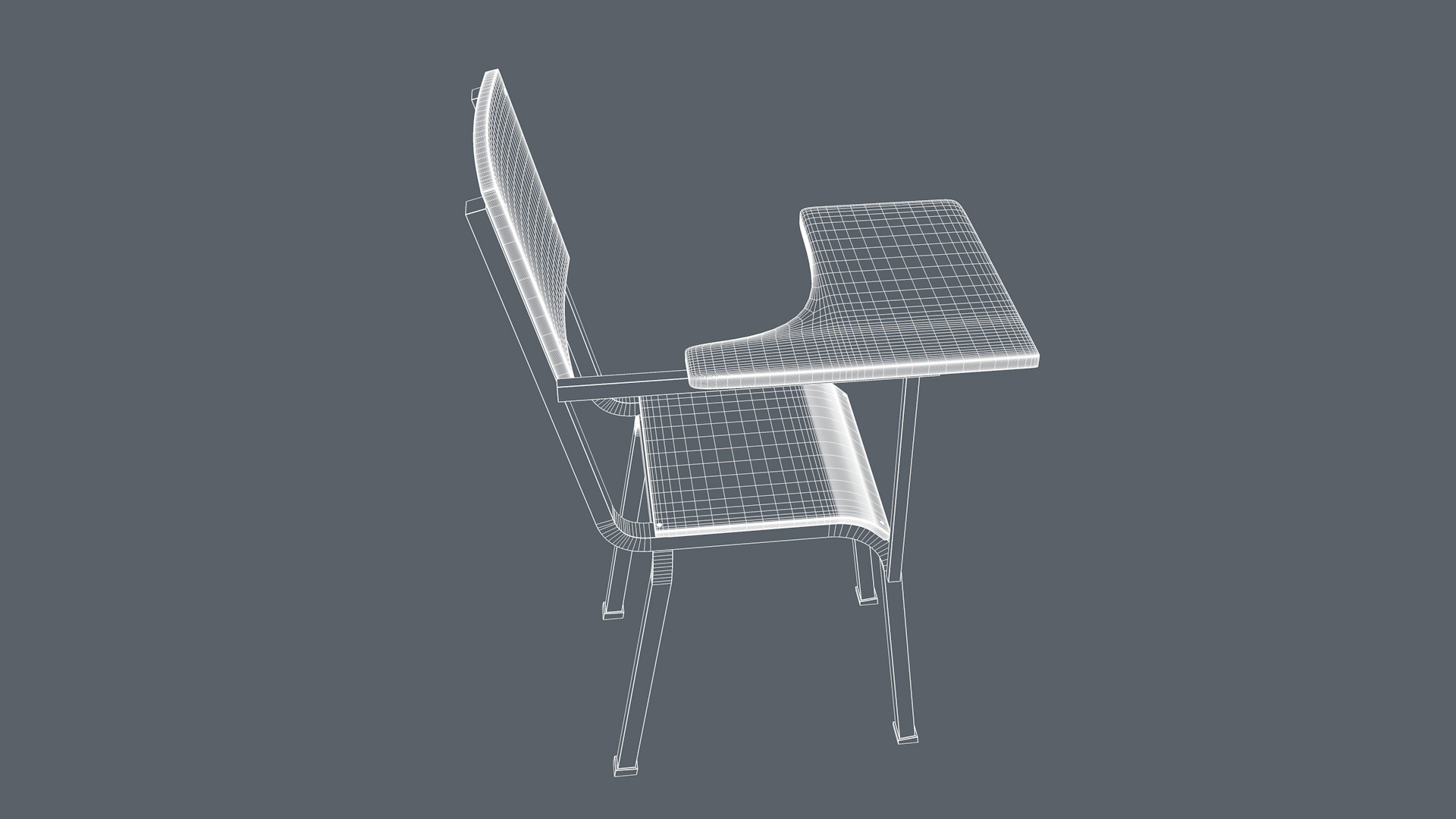 School Chair 3D model_14